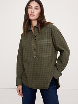 Banana Republic — Oversized Cotton Poplin Banker Shirt