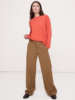 Banana Republic — Cotton Slub Long-Sleeve Boyfriend T-Shirt