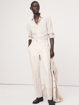 Banana Republic — Slim Herringbone Linen Suit Pant