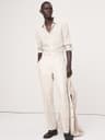 Slim Herringbone Linen Suit Pant