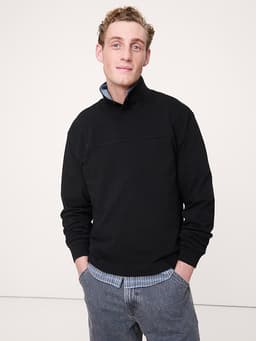 Banana Republic — Cotton Fleece Mock Neck Sweatshirt