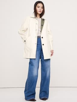 Banana Republic — Short Reversible Cotton Car Coat