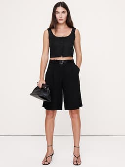 Banana Republic — Linen Square-Neck Cropped Tank