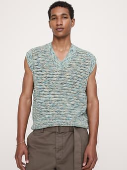 Banana Republic — Spacedye Cotton Crochet Vest