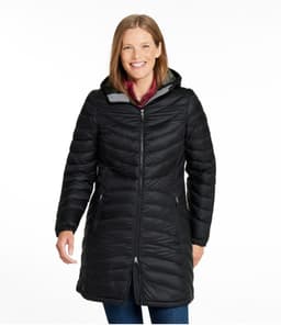 L.L.Bean — Women's Ultralight 850 Down Hooded Coat, Three-Quarter Length