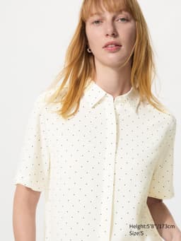 Uniqlo — Rayon Short Sleeve Blouse | Dot
