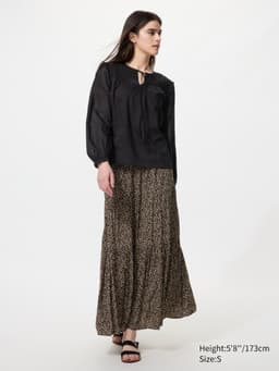 Uniqlo — Tiered Maxi Skirt | Printed