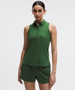 Lululemon — Quick-Dry Sleeveless Polo Shirt Straight Hem