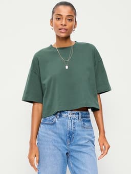Old Navy — Vintage Crew-Neck Oversized Crop T-Shirt