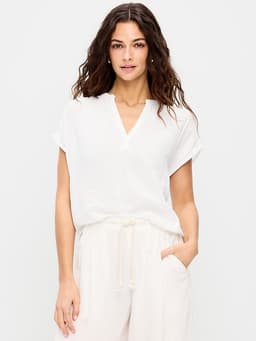 Old Navy — Short-Sleeve Crinkle Gauze Popover Top