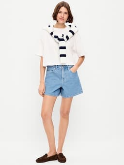 Old Navy — High-Waisted Wow Baggy Jean Shorts -- 5-inch inseam