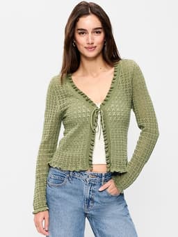 Old Navy — Seaside Cotton Tie-Front Cropped Cardigan