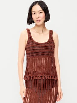 Old Navy — Open-Weave Seaside Cotton Fringe Tank Top