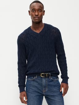 Old Navy — Pointelle V-Neck Sweater
