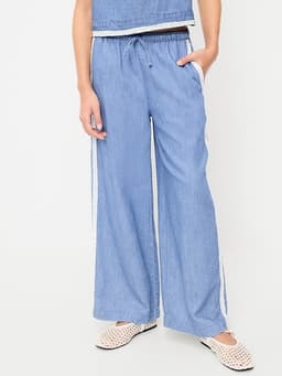 Old Navy — Lace-Trim Chambray Pants for Girls