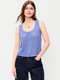 Old Navy — Sleeveless Seaside Cotton Crochet Tank Top