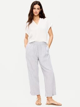 Old Navy — High-Waisted Linen-Blend Straight Ankle Pants