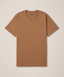 Pact — Softspun Essential V-Neck Tee - Brown Sugar
