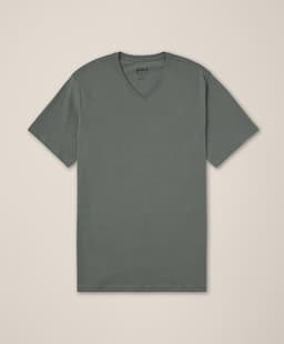 Pact — Softspun Essential V-Neck Tee - Castor Green