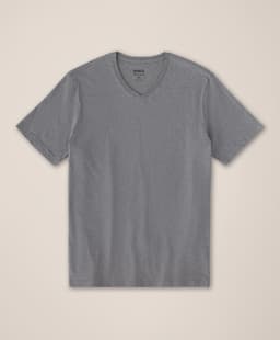 Pact — Softspun Essential V-Neck Tee - Medium Grey Heather