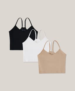 Pact — Everyday Shelf Bra Cropped Camisole 3-Pack - Favorites