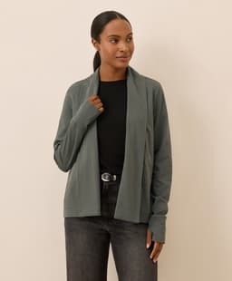 Pact — Luxe Essential Swing Cardigan - Castor Green