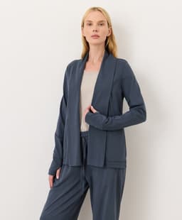 Pact — Luxe Essential Swing Cardigan - Steel Blue