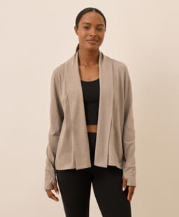 Pact — Luxe Essential Swing Cardigan - Stucco Heather