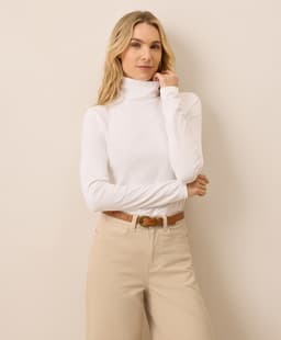 Pact — Luxe Stretch Jersey Slim Turtleneck - White