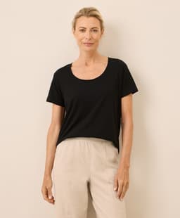 Pact — Softspun Scoop Neck Tee - Black