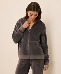 Pact — Pure Velour Zip Hoodie - Graphite