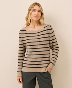 Pact — Luxe Knit Boatneck Sweater - Marin Stripe