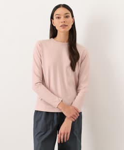Pact — Soft-Slub Essential Crewneck Long Sleeve Tee - Blush Pink