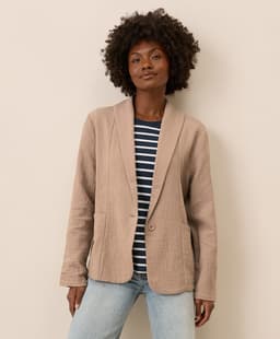 Pact — Coastal Double Gauze Lined Easy Jacket - Stucco