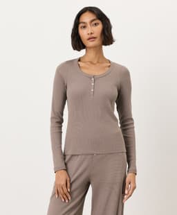 Pact — Dream Rib Slim Henley - Cinder
