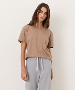 Pact — Featherweight Slub Relaxed Crewneck Tee - Driftwood Brown