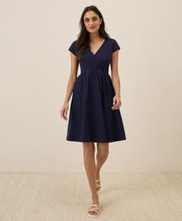 Pact — Fit & Flare Crossover Dress - Eclipse Purple