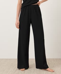 Pact — Pointelle Wide Leg Pant - Black