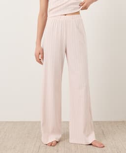 Pact — Pointelle Wide Leg Pant - Soft Pink