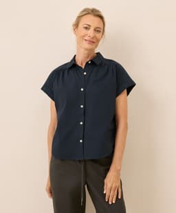Pact — All Day Poplin Easy Shirt - Midnight Blue