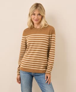 Pact — Classic Fine Knit Crew Sweater - Del Norte Stripe