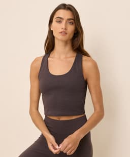 Pact — On the Go-To Crop Tank - Chocolate Heather