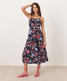 Pact — Fit & Flare Midi Dress - Dayspring Blooms Multi