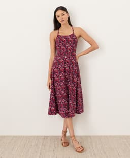 Pact — Fit & Flare Midi Dress - Paradise Petals Poppy Red