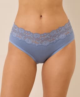 Pact — Lace Waist Brief - Hydrangea Blue