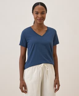 Pact — Softspun V-Neck Tee - French Navy