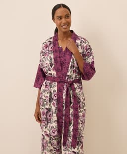 Pact — Staycation Short Robe - Gathered Garden