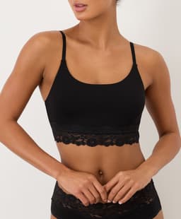 Pact — Lace Modern Scoop Bralette - Black