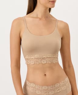 Pact — Lace Modern Scoop Bralette - Sesame