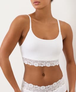 Pact — Lace Modern Scoop Bralette - White